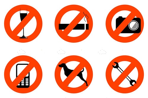 Not Allowed Signs Icon Set
